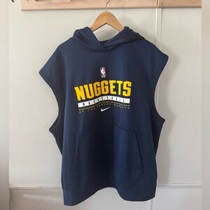 Nike NBA Denver Nuggets On-Court Blue Sleeveless Practice Hoodie Men’s XXL